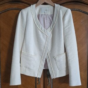 Maje Cream Textured Blazer